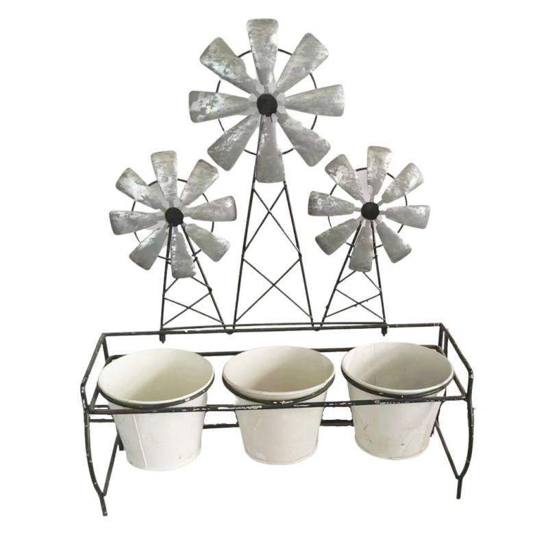 TRIO OF WINDMILLS POTS
