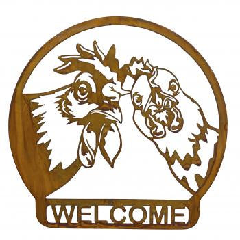 WELCOME ROOSTER WALL ART