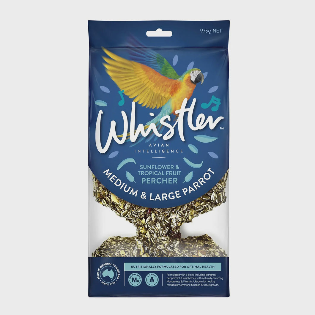 WHISTLER PERCHER MEDIUM & LARGE PARROT 975g SUNFLOWER & TROPICAL FRUIT BLEND