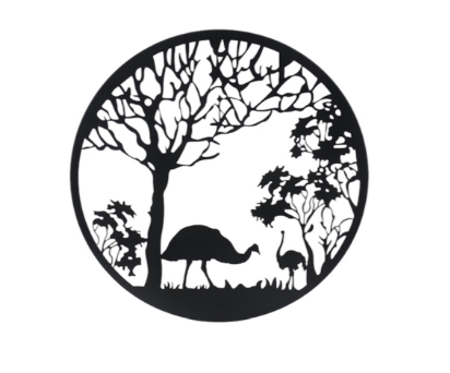 EMU IN  OUTBACK WALL ART 300MM