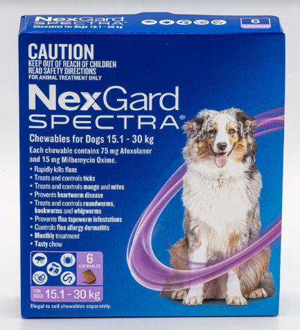 NEXGARD SPECTRA CHEWABLES 15.1-30KG 6 PACK