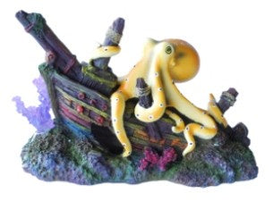 AQUA CARE SUNKEN SHIP WITH OCTOPUS