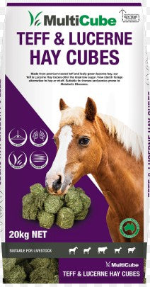 MULTICUBE LOW SUGAR TEFF & LUCERNE HAY CUBES 20KG (Special Order)