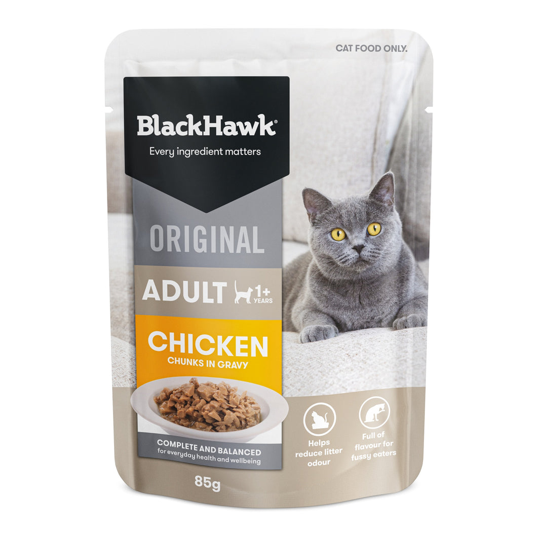 BLACKHAWK CAT WET CHICKEN IN GRAVY INDIVIDUAL 85G SATCHET