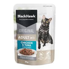 BLACKHAWK 12PK CAT WET CHICKEN TUNA IN GRAVY INDIVIDUAL 85G SATCHETS
