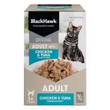 BLACKHAWK CAT WET CHICKEN TUNA IN GRAVY ENTIRE BOX