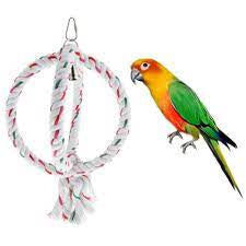 BIRD TOY SWING /RING ROPE RED / WHITE