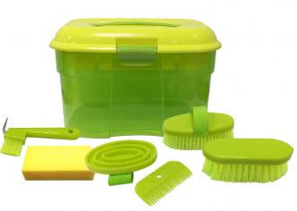 COLOURFUL 7 PIECE GROOMING BOX LIME GREEN