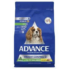 ADVANCE WEIGHT CONTROL SMALL BREED CHICKEN & RICE 2.5KG